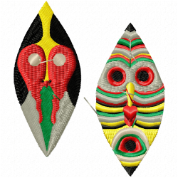 African Masks Embroidery Design 12 African Masks Embroidery Design 12